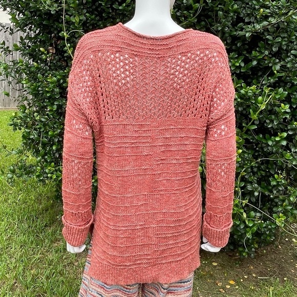 LUCKY Brand Crochet Rust Scoop Neck LongSleeve Layering Swe… - Picture 6 of 14